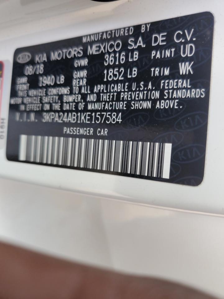 3KPA24AB1KE157584 2019 Kia Rio S