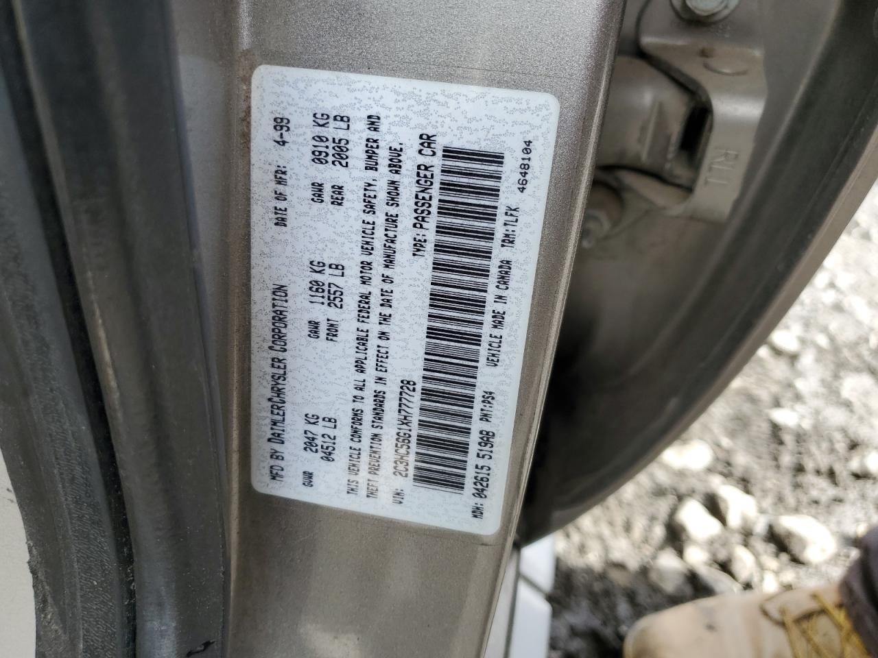 2C3HC56G1XH777728 1999 Chrysler Lhs