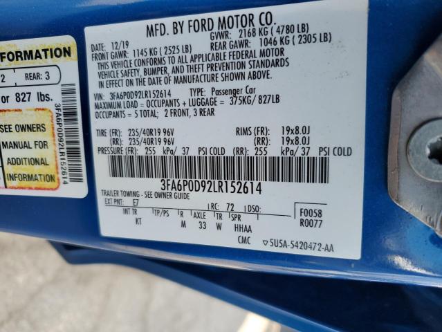 VIN 3FA6P0D92LR152614 2020 Ford Fusion, Titanium no.12