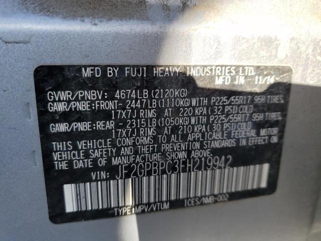 2015 Subaru Xv Crosstrek 2.0I Hybrid Touring VIN: JF2GPBPC3FH219942 Lot: 46210274