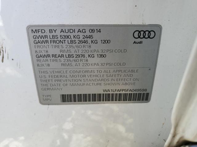 VIN WA1LFAFP5FA049598 2015 Audi Q5, Premium Plus no.13