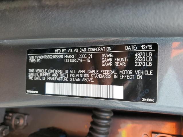 2016 VOLVO S60 POLEST YV149MTS6G2405588