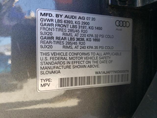 WA1AJAF77MD000078 Audi Q7 PREMIUM 13