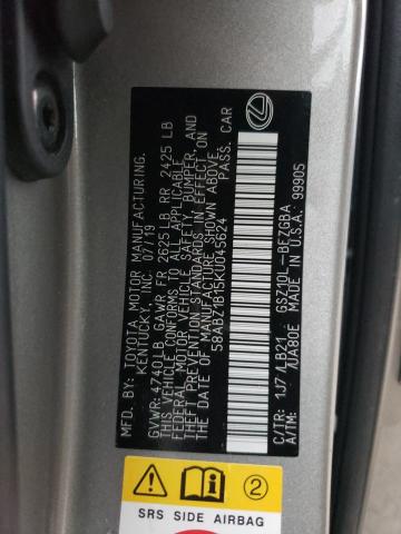 2019 LEXUS ES350 58ABZ1B15KU045624