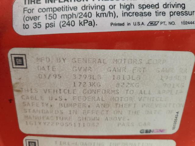 1995 Chevrolet Corvette VIN: 1G1YY22P0S5111082 Lot: 46138874