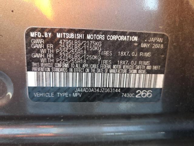 2018 MITSUBISHI OUTLANDER - JA4AD3A34JZ063144
