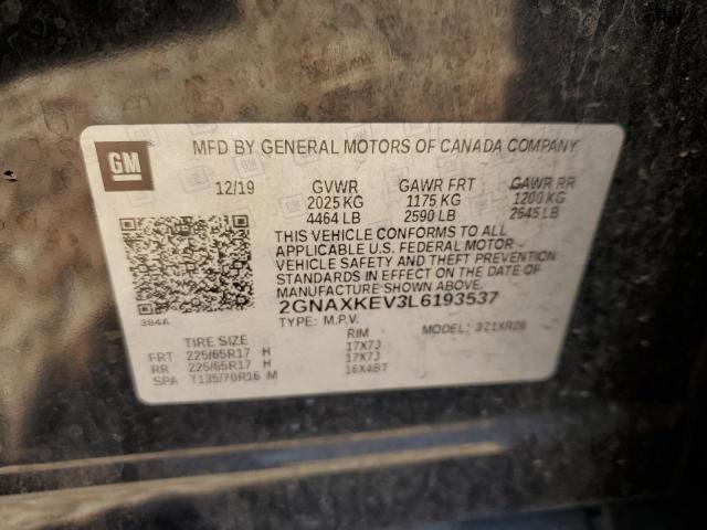 2020 Chevrolet Equinox Lt VIN: 2GNAXKEV3L6193537 Lot: 48942724