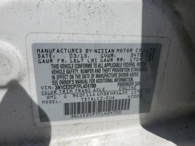 3N1CE2CP7FL424700 | 2015 Nissan versa note s