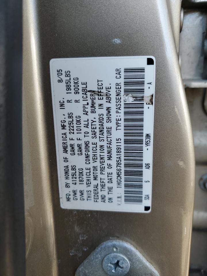 1HGCM56785A189115 2005 Honda Accord Ex