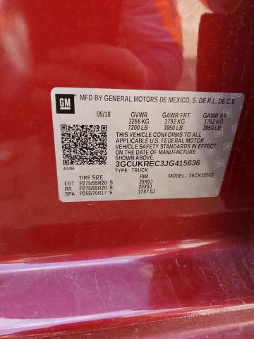 2018 Chevrolet Silverado K1500 Lt VIN: 3GCUKREC3JG415636 Lot: 48207524