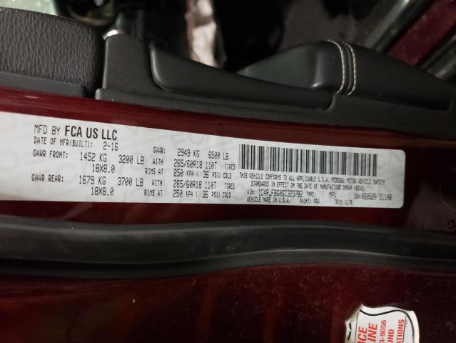 2016 JEEP GRAND CHER - 1C4RJFBG0GC323782