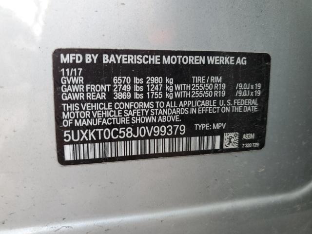 2018 BMW X5 XDR40E 5UXKT0C58J0V99379