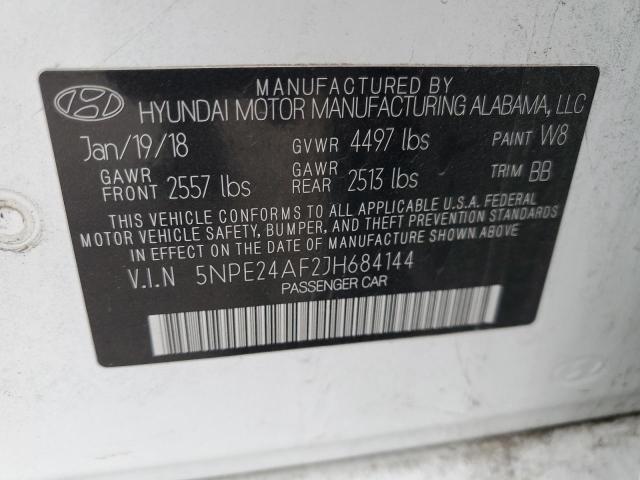 2018 HYUNDAI SONATA SE 5NPE24AF2JH684144  45478044