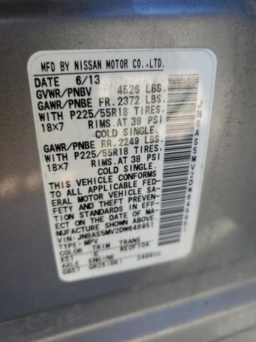 2013 Nissan Rogue S VIN: JN8AS5MV2DW648951 Lot: 47313234