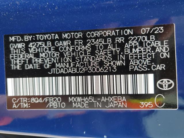 VIN JTDADABU2P3006213 Toyota Prius LE 2023 12