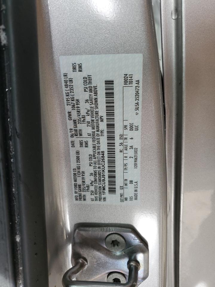 1FMCU9J91KUC26848 2019 Ford Escape Titanium