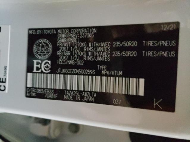 2022 LEXUS NX 350 JTJKGCEZ0N5002593