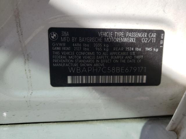 2011 BMW 328 I VIN: WBAPH7C58BE679171 Lot: 48890194