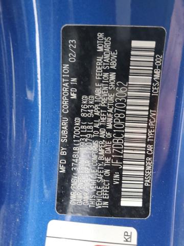 2023 SUBARU BRZ PREMIU JF1ZDBC10P8703062