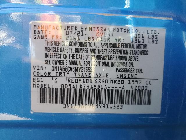 2021 NISSAN SENTRA SV - 3N1AB8CV6MY316523