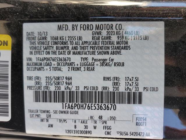 VIN 1FA6P0H76E5363670 2014 Ford Fusion, SE no.13