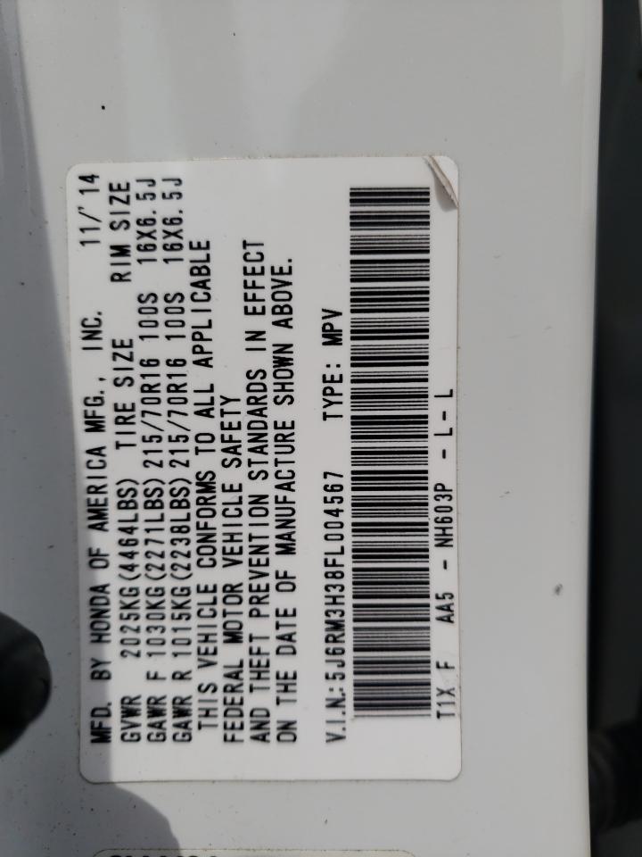 5J6RM3H38FL004567 2015 Honda Cr-V Lx