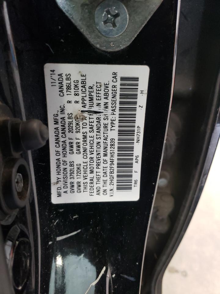 2HGFB2F94FH512839 2015 Honda Civic Exl 2HGFB2F94FH512839 2015 Honda Civic Exl