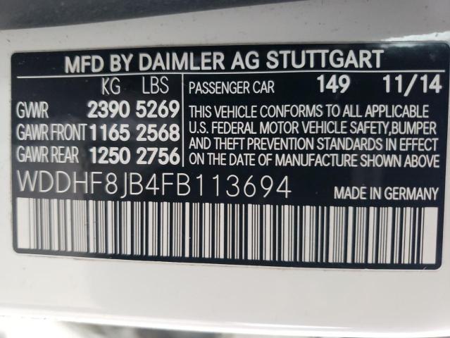 VIN WDDHF8JB4FB113694 2015 Mercedes-Benz E-Class, 3... no.12