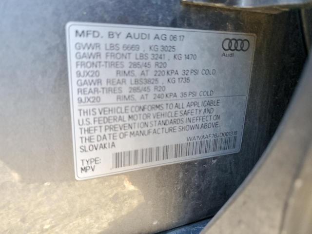 VIN WA1VAAF76JD001316 2018 Audi Q7, Prestige no.12