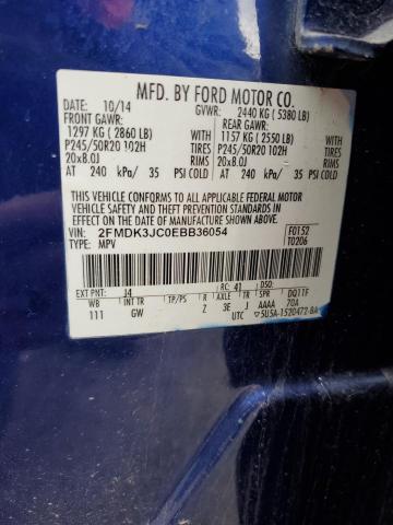 2014 Ford Edge Sel VIN: 2FMDK3JC0EBB36054 Lot: 48437204