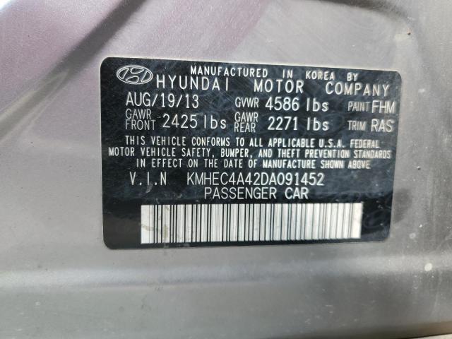 KMHEC4A42DA091452 | 2013 Hyundai sonata hybrid