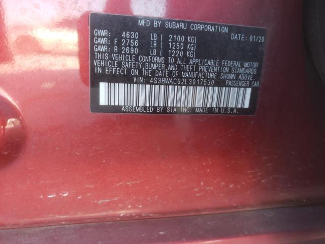 2020 Subaru Legacy Premium VIN: 4S3BWAC62L3017530 Lot: 47290844