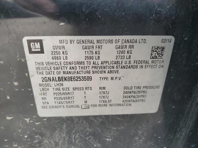 2014 Chevrolet Equinox Lt VIN: 2GNALBEK8E6253509 Lot: 49612794