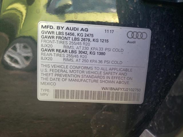 2018 Audi Q5 Premium Plus VIN: WA1BNAFY7J2102750 Lot: 46989154