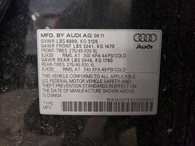 2012 Audi Q7 Prestige VIN: WA1AGAFE4CD000650 Lot: 48118524