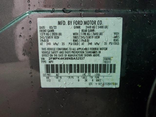 2FMPK4K98NBA52537 2022 FORD EDGE, photo no. 13