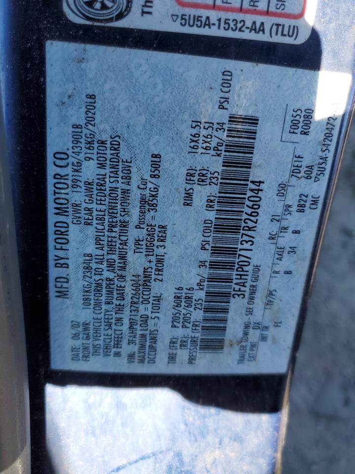 3FAHP07137R266044 2007 Ford Fusion Se