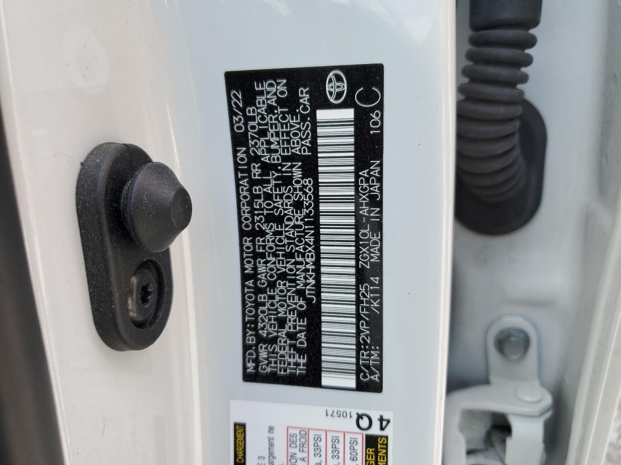 JTNKHMBX4N1133568 2022 Toyota C-Hr Xle
