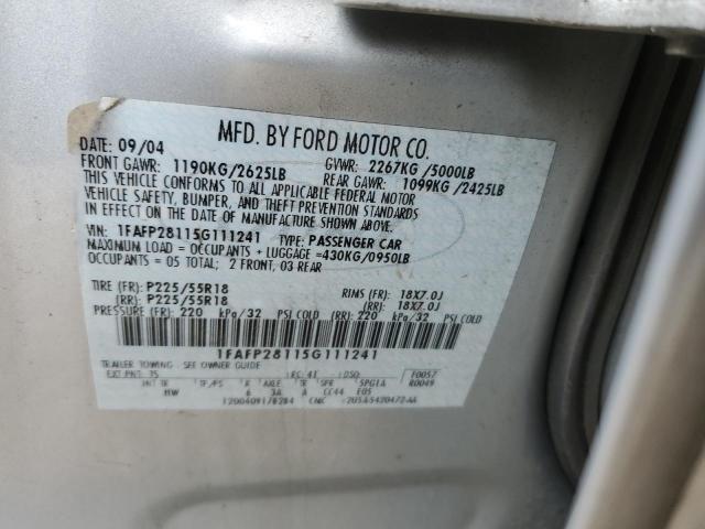 2005 Ford Five Hundred Limited VIN: 1FAFP28115G111241 Lot: 47212074