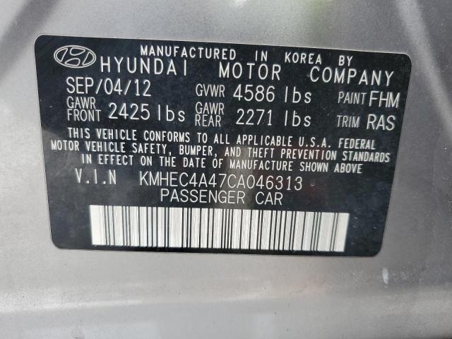 2012 Hyundai Sonata Hybrid VIN: KMHEC4A47CA046313 Lot: 48063324