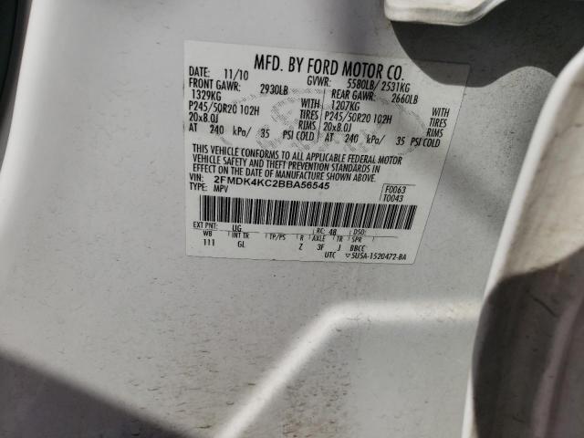 2011 Ford Edge Limited VIN: 2FMDK4KC2BBA56545 Lot: 46458234