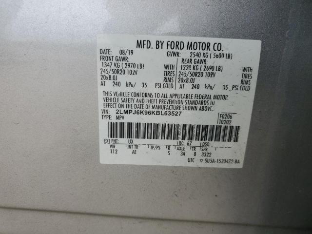 2019 LINCOLN NAUTILUS S 2LMPJ6K96KBL63527