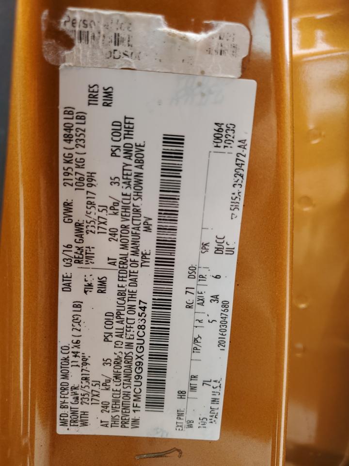 1FMCU9G9XGUC83547 2016 Ford Escape Se