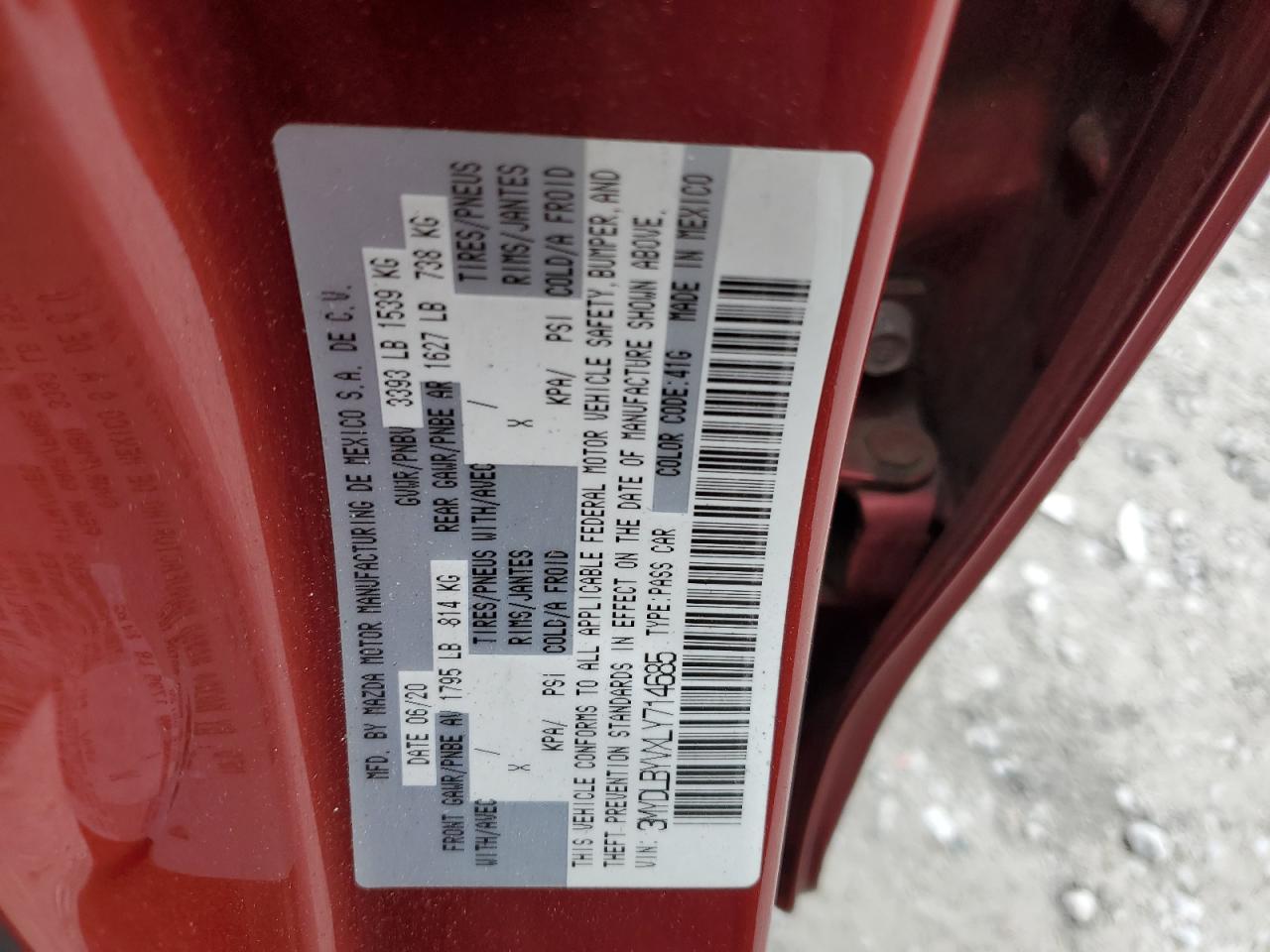 3MYDLBYVXLY714685 2020 Toyota Yaris L