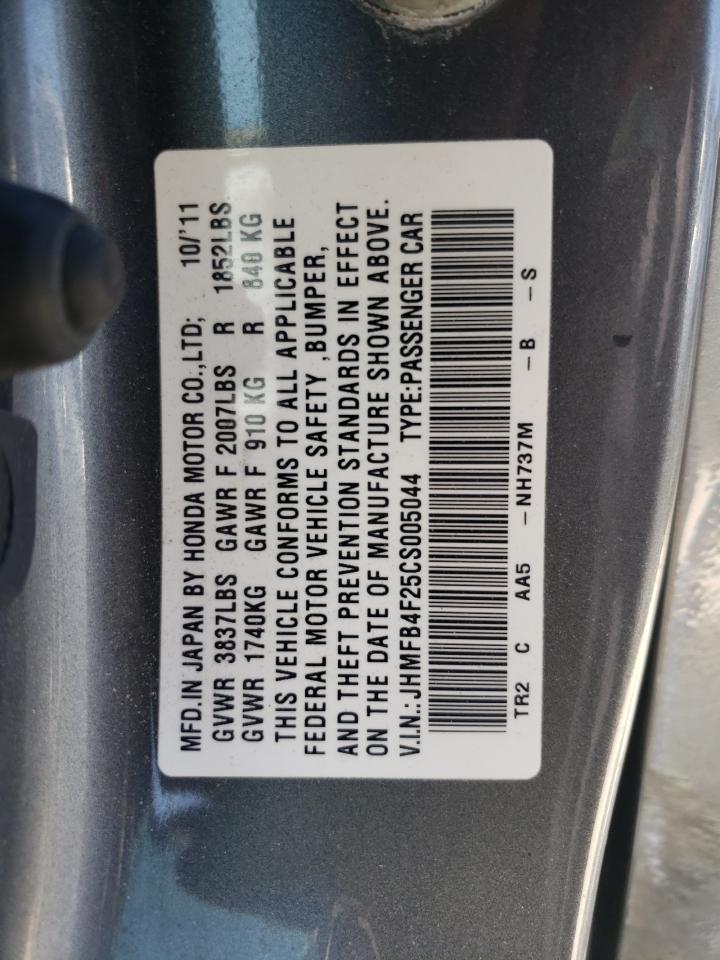 JHMFB4F25CS005044 2012 Honda Civic Hybrid