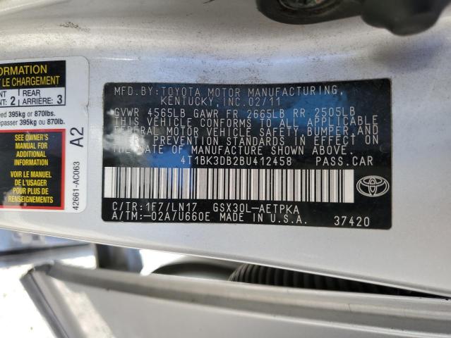 2011 Toyota Avalon Base VIN: 4T1BK3DB2BU412458 Lot: 46961804