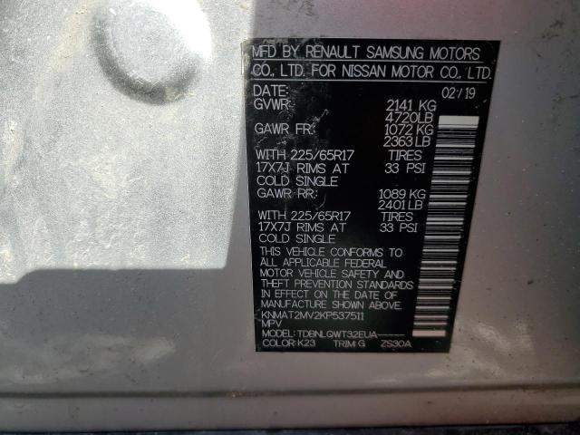 2019 Nissan Rogue S VIN: KNMAT2MV2KP537511 Lot: 46724804