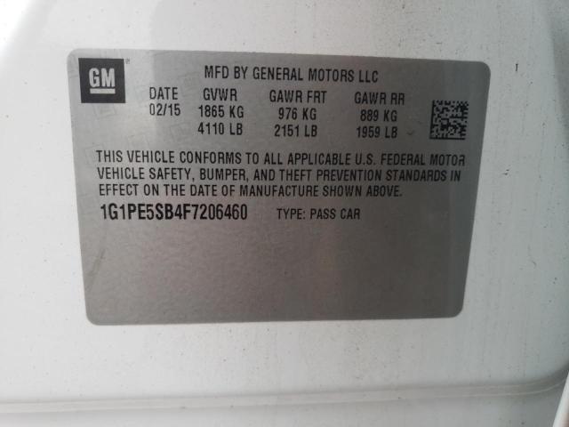 2015 CHEVROLET CRUZE - 1G1PE5SB4F7206460