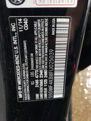 2015 Mercedes-Benz C 300 4Matic VIN: 55SWF4KB8FU025039 Lot: 48492514