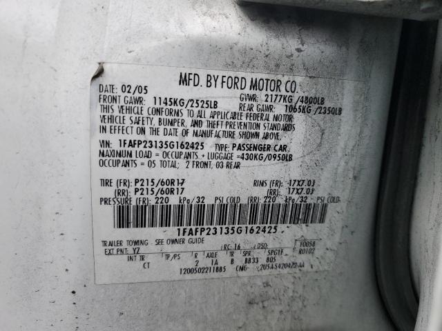 2005 Ford Five Hundred Se VIN: 1FAFP23135G162425 Lot: 47559654